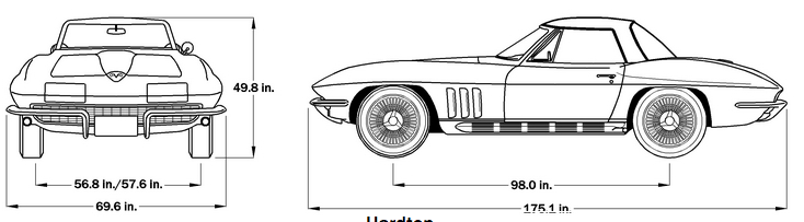 1966 Corvette Dimensions - Hard Top