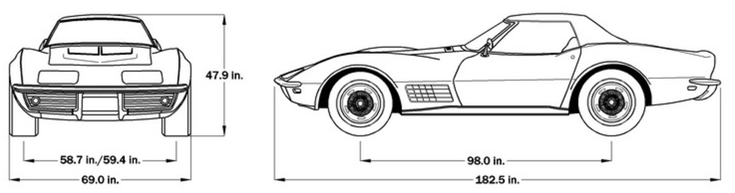 2013 Corvette Dimensions (Hardtop)