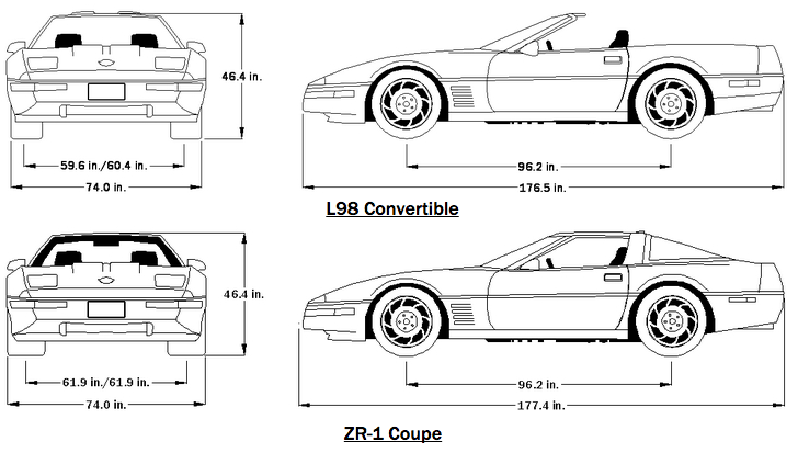 1991 Corvette Dimensions
