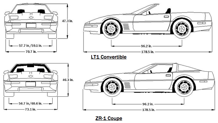 1993 Corvette Dimensions