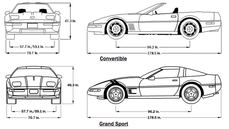 1996 Corvette Exterior Dimensions