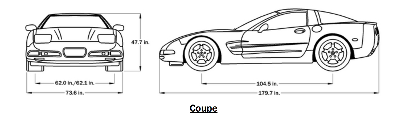 1998 Corvette Coupe Dimensions