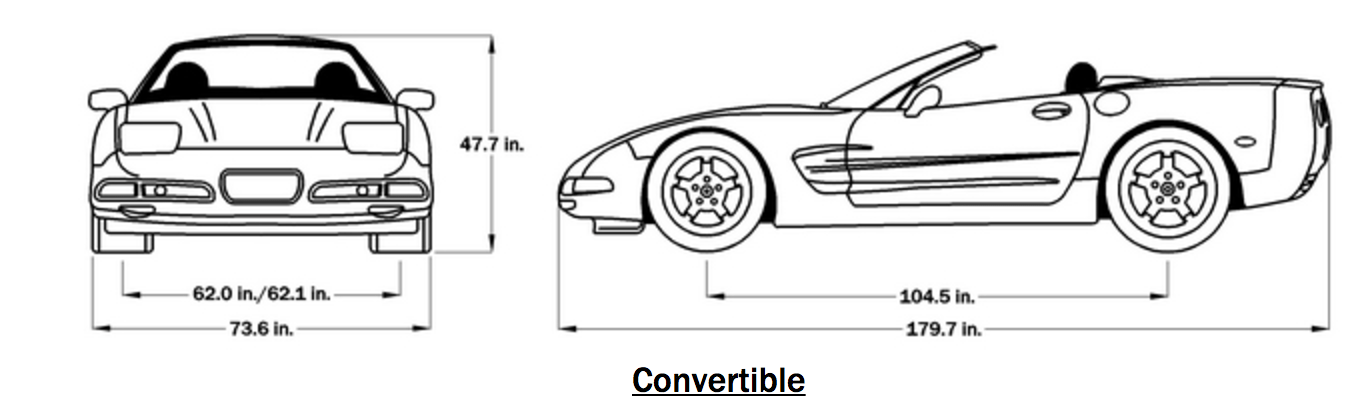 1998 Corvette Convertible Dimensions