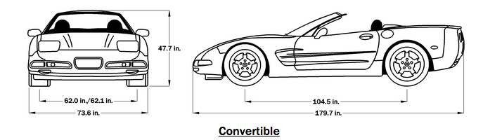 1999 Corvette Dimensions - Convertible