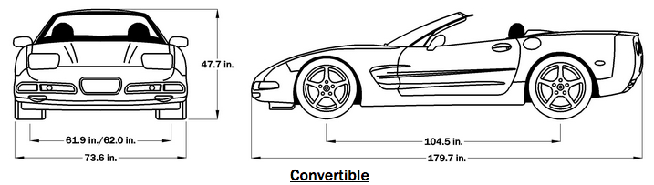 2001 Corvette Dimensions - Convertible
