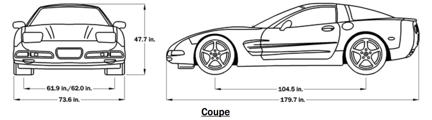 2002 Corvette Dimensions - Coupe