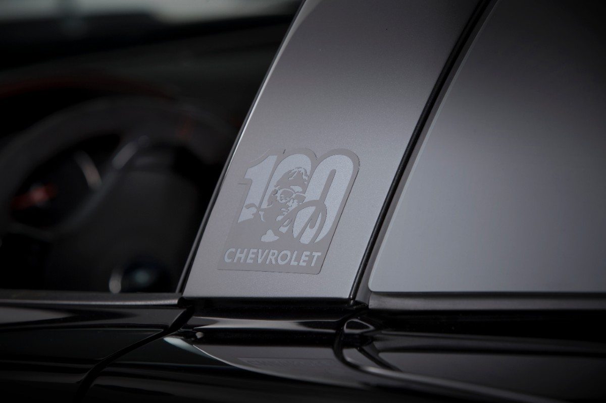 The 2012 Corvette Centennial Edition received special badging to commemorate 100 years of Chevrolet racing.