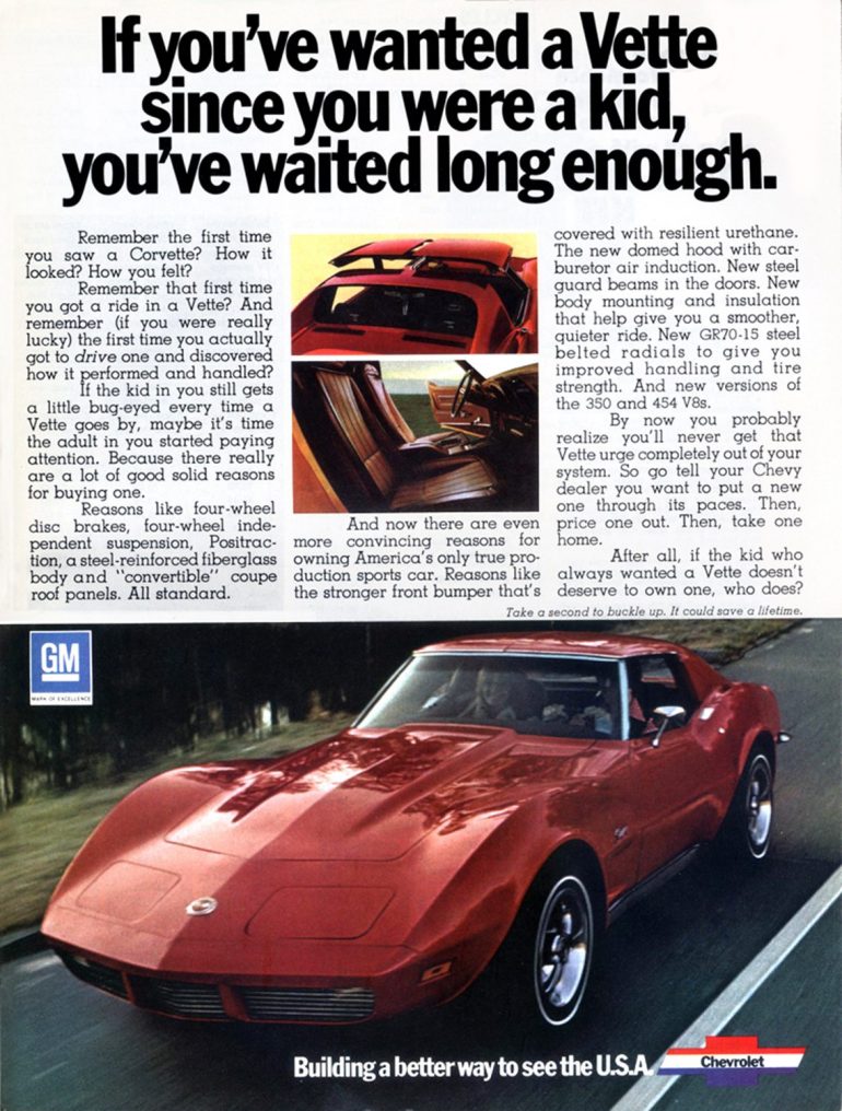 1973 Corvette Ad