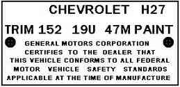 1978 Corvette Body Number & Point Plate