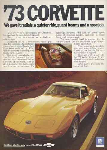 GM Advertisement for the 1973 Chevy Corvette