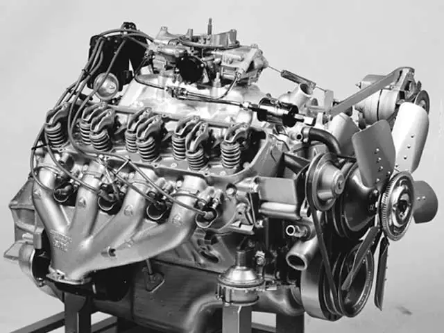 The 1965 Mark IV Engine produced 425 horsepower. (Image courtesy of GM Media.)