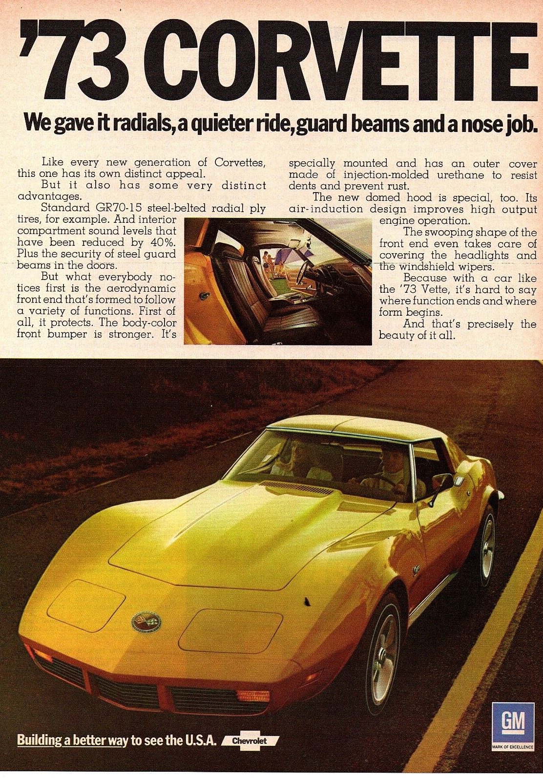 Original GM Advertisement for the 1973 Chevy Corvette. (Image courtesy of GM Media.)