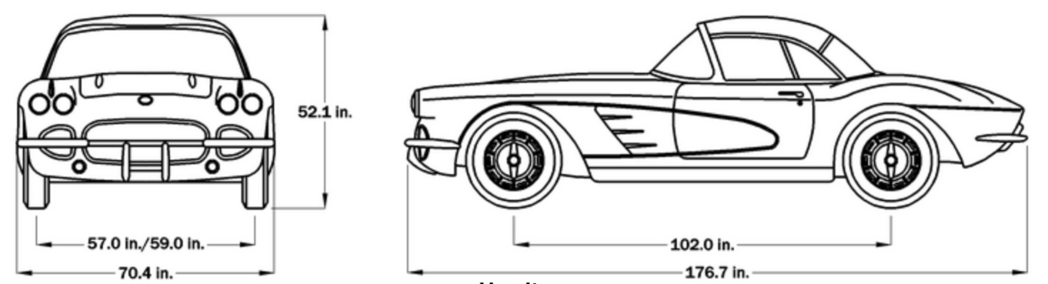 1961 Corvette Dimensions Hardtop