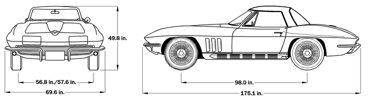 1965 Corvette Dimensions - Hardtop