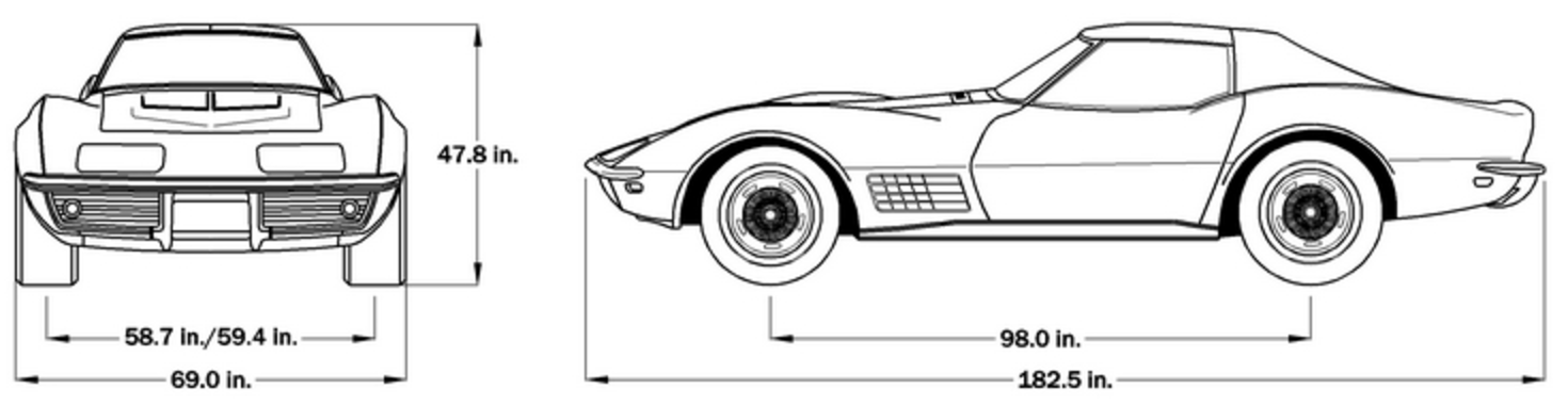 1970 Corvette Dimensions - Coupe