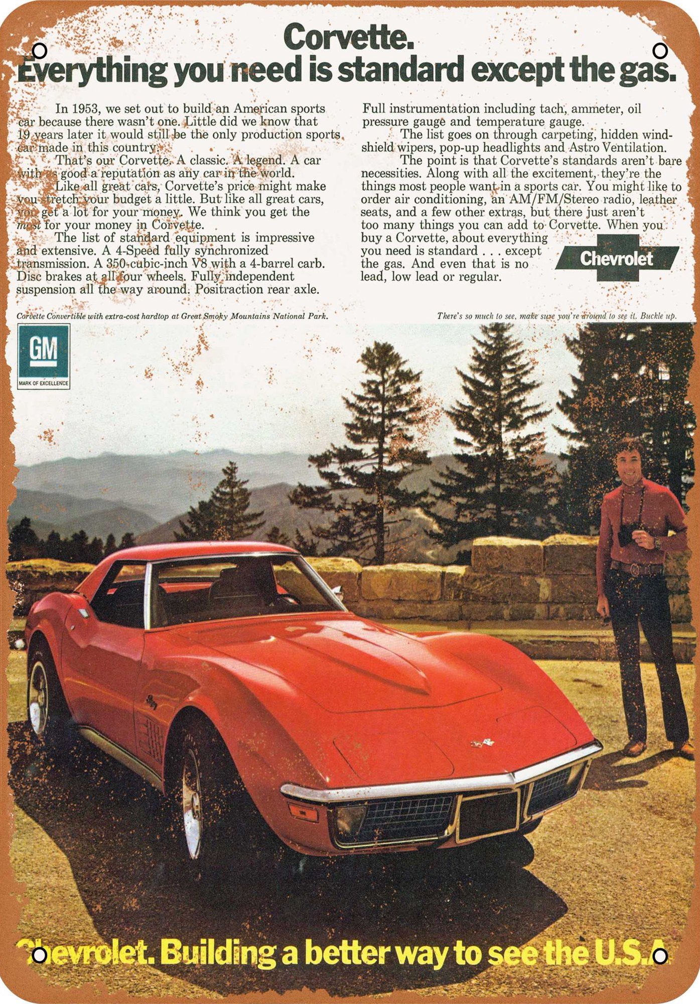 A GM Advertisement for the 1972 Chevrolet Corvette. (Image courtesy of GM Media.