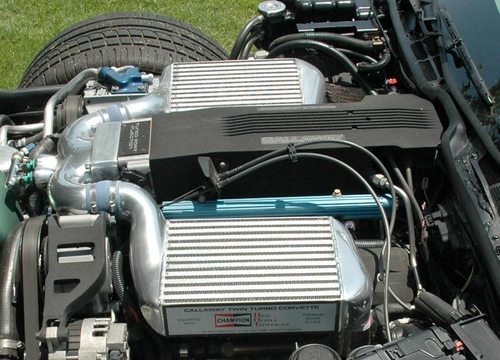 The 1987 Callaway Corvette Twin Turbo Engine.