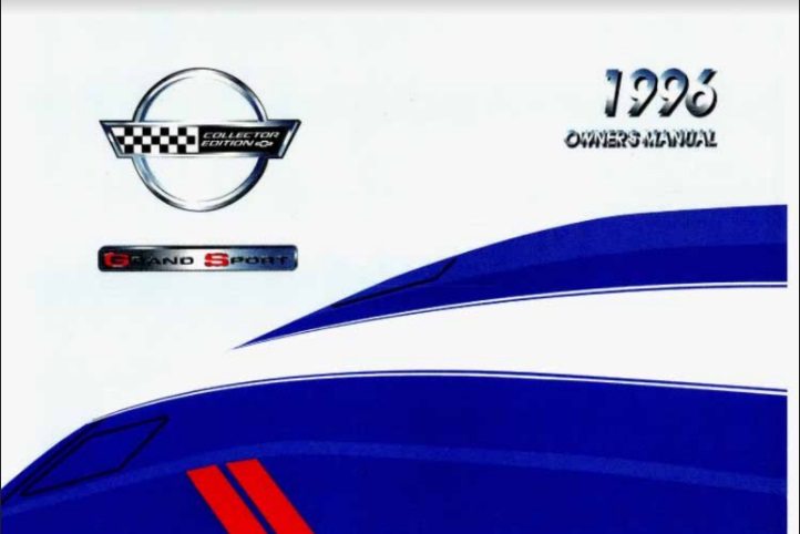 1996 Corvette Owners User Manual