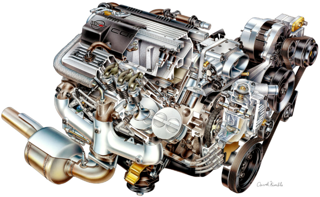 Cutaway View of the 1992 LT-1 Engine. (Image courtesy of GM Media.)