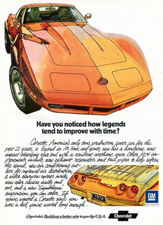 Original 1974 Chevy Corvette Advertisement. (Image courtesy of GM Media.)