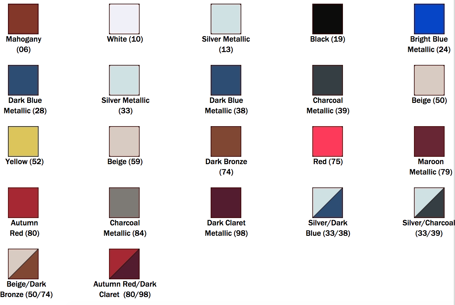 Corvette Paint Chart