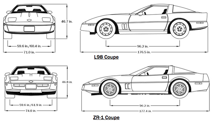 1990 Corvette Dimensions