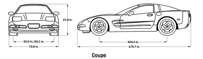 1999 Corvette Dimensions - Coupe