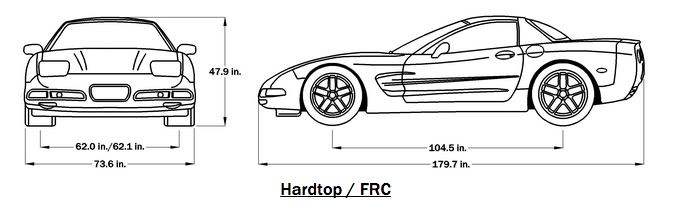 1999 Corvette Dimensions - Hardtop