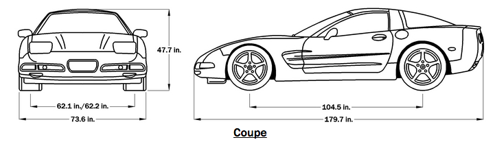 2000 Corvette Dimensions - Coupe