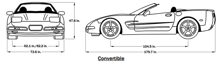2000 Corvette Dimensions - Convertible
