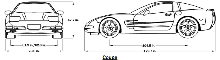 2001 Corvette Dimensions - Coupe