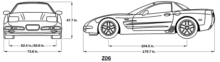 2001 Corvette Dimensions - Z06