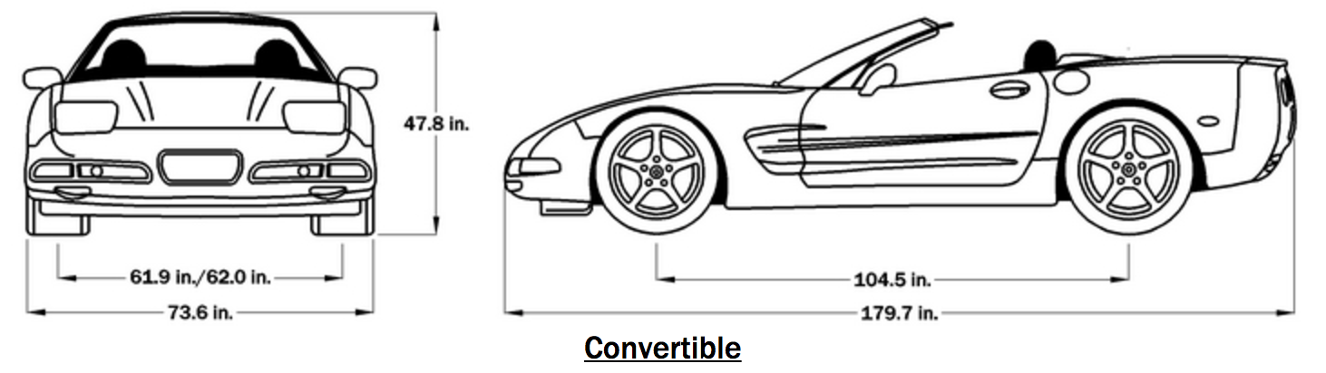 2002 Corvette Dimensions - Convertible