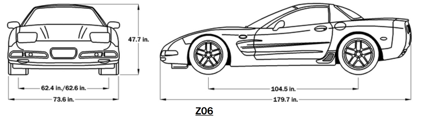 2002 Corvette Dimensions - Z06