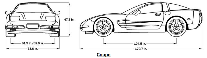 2003 Corvette Dimensions - Coupe