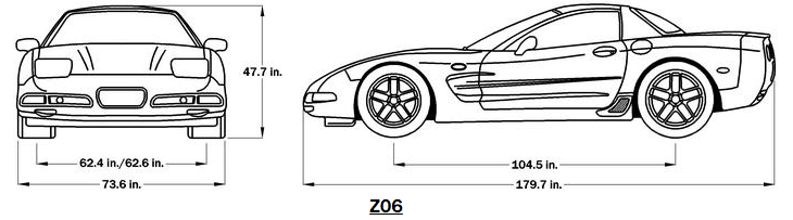 2003 Corvette Dimensions - Z06