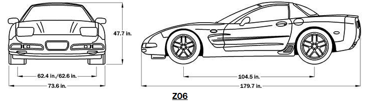 2004 Corvette Dimensions - Z06