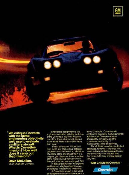 1981 Corvette Ad