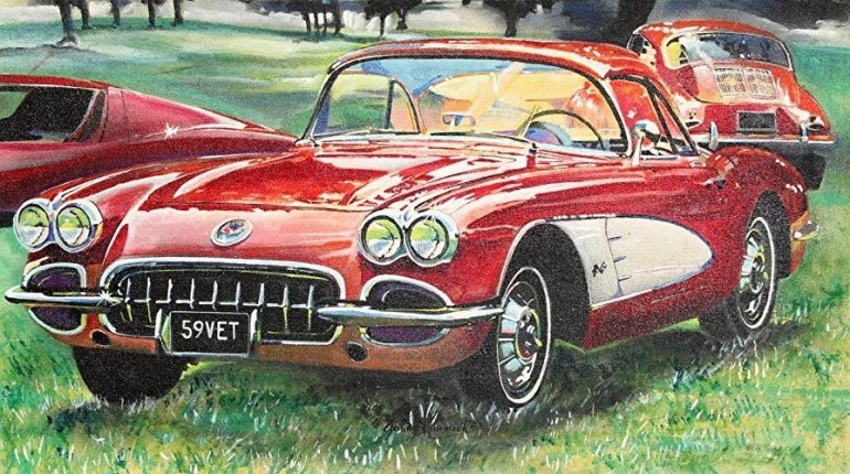 Best Corvette Artworks For Your Man Cave - 1959 Corvette Oil Canvas