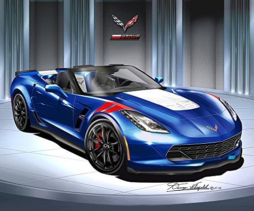 Best Corvette Artworks For Your Man Cave - 2017 Corvette Grandsport Roadster - Art Print Poster