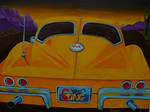 Best Corvette Artworks For Your Man Cave - Corvette on a Dark Desert Highway