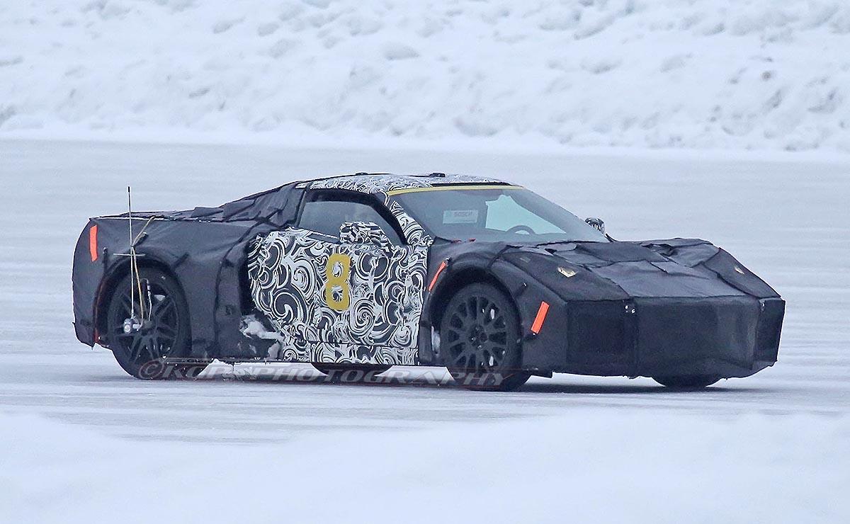New spy photos indicate that Chevy's mid-engine Corvette will have a lower hood line, a longer rear decklid and a much shorter dash-to-axle ratio.