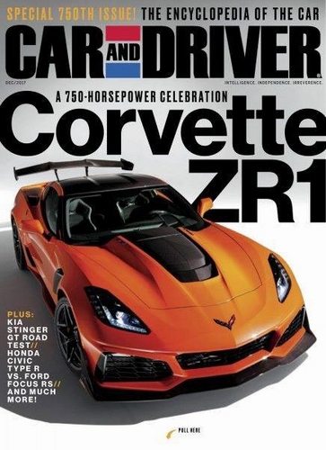 Car and Driver Magazine Cover with 2019 ZR1 Corvette in Sebring Orange