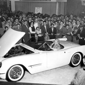 White 1953 Corvette C1 at the 1953 Motorama
