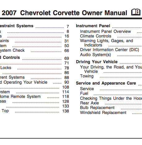 Free Corvette Manuals for Every Model Year: C1 - C8