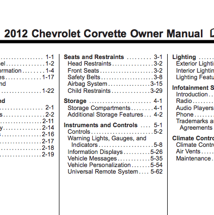Free Corvette Manuals for Every Model Year: C1 - C8
