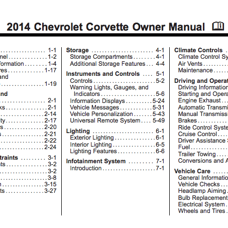 c7 corvette owners manual