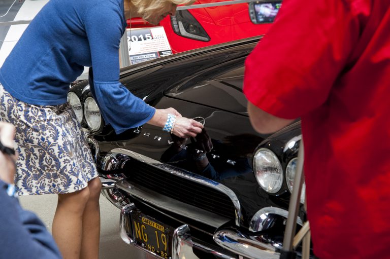 Beth Sease places emblem 1962 Corvette