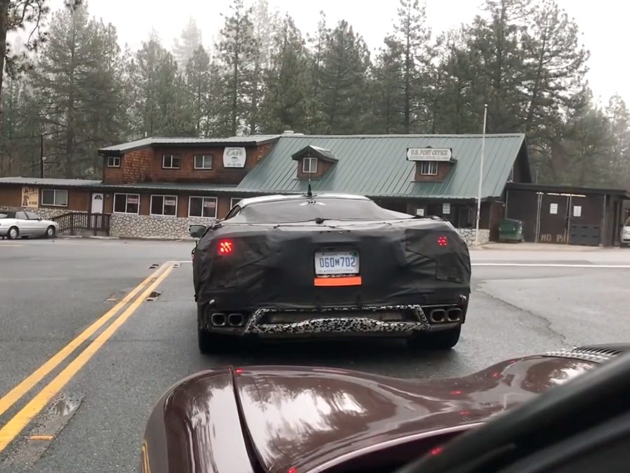 mid-engine Corvette rear view