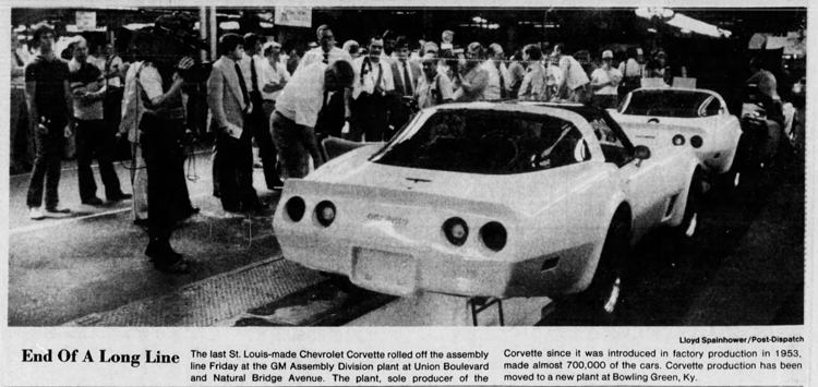 News artiucle - final Corvette in St. Louis